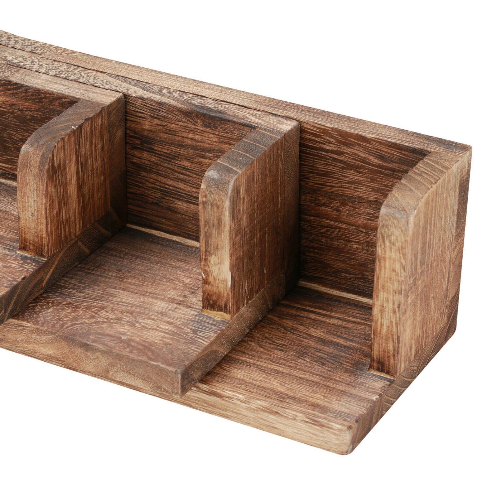 NEX™ Walnut Wall-Mounted Wooden Floating Shelves Set